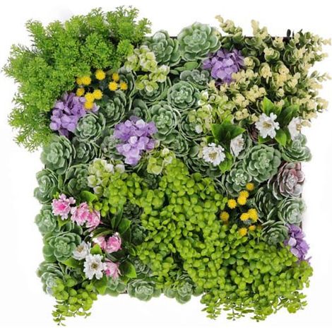 Cadre mural plante artificielle succulentes carré (1/2)