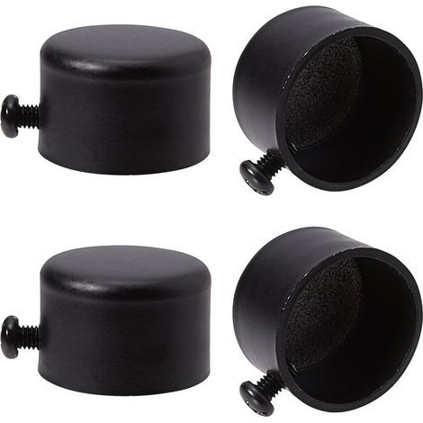 4pcs Embouts de Tringle à Rideau Embouts de Rideau en Métal Noir Embouts avec Vis Embouts de Tringle à Rideau Cylindriques de 28 mm Têtes pour Rideau de Bureau à Domicile Accessoires (1/5)