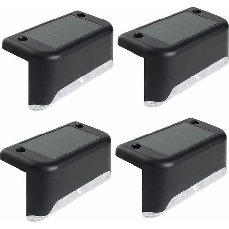 Confezione da 4 luci solari da esterno a LED impermeabili, luci solari da esterno per patio, scale, vialetti da giardino, gradini e recinzioni