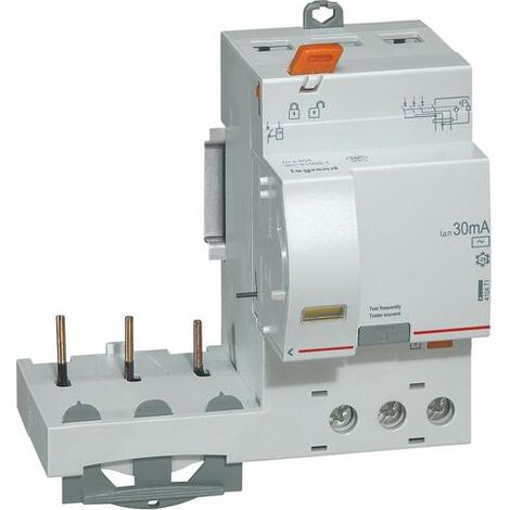 Bloc différentiel adaptable à vis DX³ pour disjoncteur 1 module par pôle - 3P 400V - 40A - typeAC 30mA - LEGRAND
