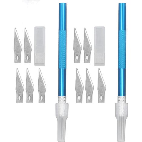 2 Sets de Couteaux de Précision à Lames Remplaçables pour Travail du Cuir et Gravure Artistique (1/5)