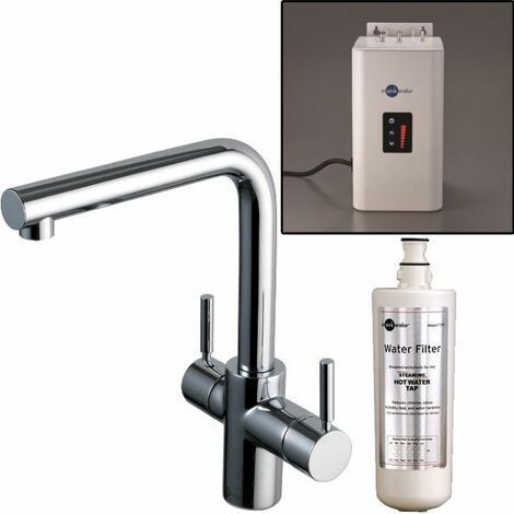 InSinkErator 3 in 1 Boiling Hot Cold Water Chrome Tap + Neo Tank (1/4)