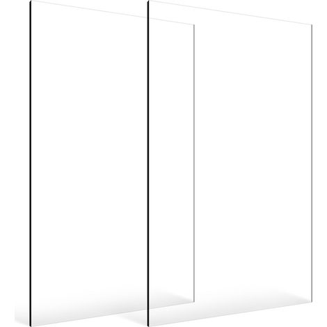 Lot de 2 plaques plexiglas acrylique 61x122 cm 3 mm transparentes découpe facile DIY présentoirs vitres de cadre (1/5)