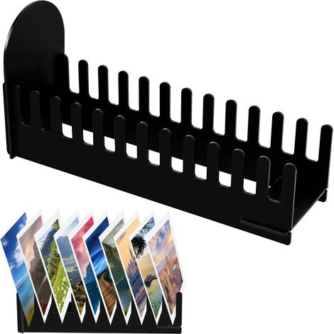 Porte Lettre, Organisateur de Courrier, Support de Courrier avec 12 Fentes, Trieur de Courrier, Porte Document Bureau, Range de Lettres pour Maison Bureau école, Acrylique, Noir, 1 Pièce (1/5)