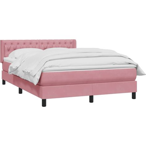 Boxspringbett mit Matratze Rosa 140x220 cm Samt vidaXL (1/5)