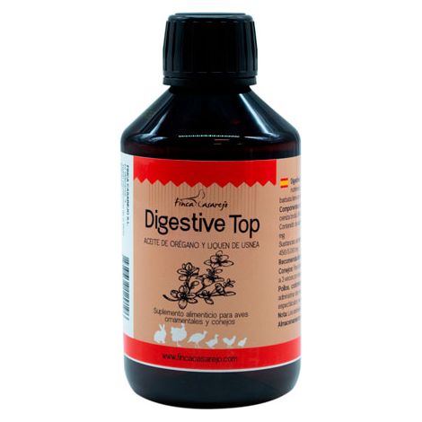 Suplemento Alimenticio para Una Buena Salud Digestiva en Animales Digestive Top 250 ml para Conejos y Aves de Corral Contiene Orégano y Tomillo