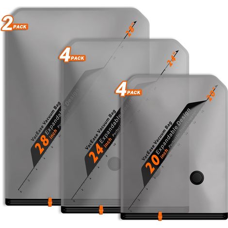 10 Pièces Sacs Sous Vide Vetement Aspirateur, 4 40x54cm, 4 47x64cm, 2 54x74cm, Sac de Rangement Sous Vide , Durable Housse Sous Vide, Idéaux pour Voyager et Organiser Bagage (1/5)