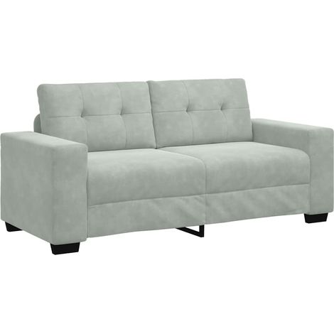 Canapé,Sofa pour Salon,Banquette causeuse gris clair 140 cm velours CFW560737 (1/5)