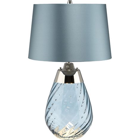 Schreibtischlampe Tischlampe Nachttischlampe Schlafzimmerlampe Glas Metall Blau (1/4)