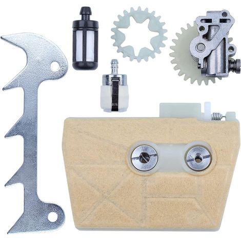 Engrenage de pompe à huile Filtre à air Kit de chevauchement pour Stihl MS380 MS381 038 038AV, Pompe à huile, Engrenage, Filtre à air, Chien de coupe, Filtre à carburant (1/5)