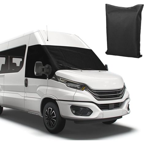 Housse de Pare-Brise Compatible avec Iveco Daily 2014-2025, 600D Luxe Pare-Soleil pour Fenêtre Avant, 100% Occultant, Bloque Les Rayons UV, Résistant aux Intempéries,Personnalisé pour Iveco Daily 2014 (1/5)