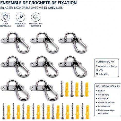 Plaque à œillet ovale M6 en acier inoxydable pour fixation et suspension - Lot de 8 m6-8pcs 40 × 30 × 13 cm 100 g – Livraison gratuite