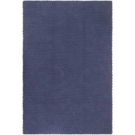 Teppich Rechteckig Marineblau 160x230 cm Baumwolle