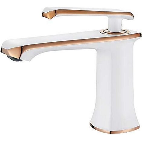 G1001W Lyon - Mitigeur de Salle de Bain, Robinet de Lavabo, Blanc (1/5)