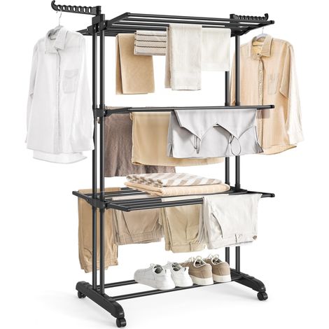 Etendoir Linge Interieur Exterieur, Séchoir Mobile à 4 Niveaux (1/5)
