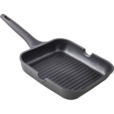 Grill aluminio fundido xylán rayado mango fijo 24cm (1/2)