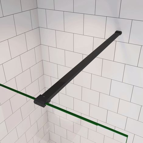 Barra Stabilizzatrice Nera Opaca per Rinforzare Vetro Box Doccia Lunga 90 cm Tagliabile Sezione Piatta