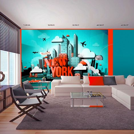 Papier peint bienvenue new-york - 250 x 175 cm (1/4)