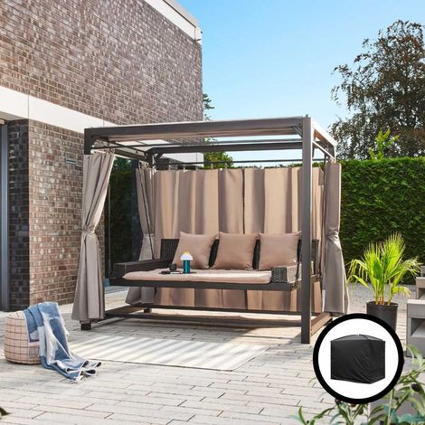 HOME DELUXE - Pavillon Gartenliege mit Abdeckung PROVENCE  Ausstattung Mit Regenabdeckung  Gartenliege Hängeschaukel Relaxliege Polyrattan (1/4)