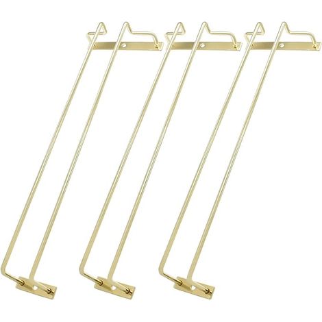 Supports à verres à vin dorés de 35,6 cm pour dessous de placard, bar et cuisine (1/5)