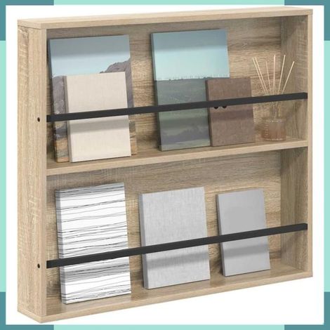 890842 étagère à magazines avec étagère Chêne Sonoma 80 x 12 x 70 cm (1/5)