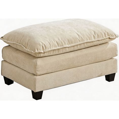 Canapé d'angle Cloud avec pouf seul, fauteuil design moderne pour séjour, chambre ou appartement, assise double épaisseur moelleuse, tissu velours respirant, couleur sable, DE501DBG