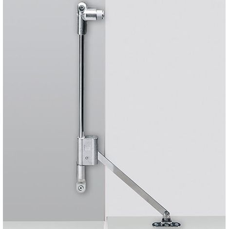 Hettich – Support rabat 21698 nickel plaqué – Pour façades en bois – Charge max 4 kg – Montage par fixation perforée – Système de freinage sans entretien