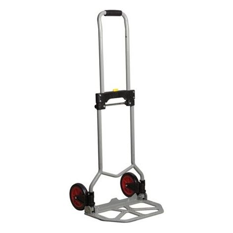 Toolland Diable pliable en acier avec poignée ajustable, chariot léger à roues en caoutchouc pour charges jusqu’à 60 kg, trolley compact pour maison, bureau et atelier, argent (1/5)