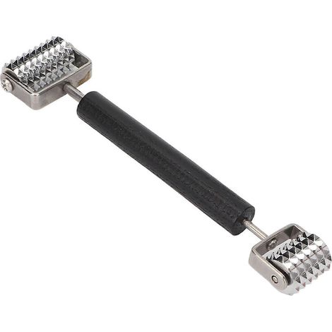 Gesichtsmassage-Dermaroller mit Doppelkopf, geriffelter Metall-Dermaroller für Arme, Hals, Gesicht und ganzen Körper (YMMR) (1/5)