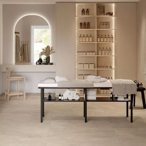 Carrelage Intérieur Effet Pierre AZUMA ROCK 90x90 cm Sable S (1/5)