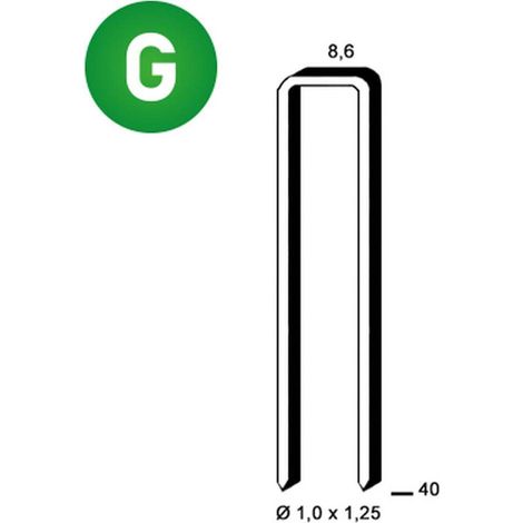 10 000 Agrafes H-40 - Galvanisées - 8.6x40x1x1.25 mm - D-Work