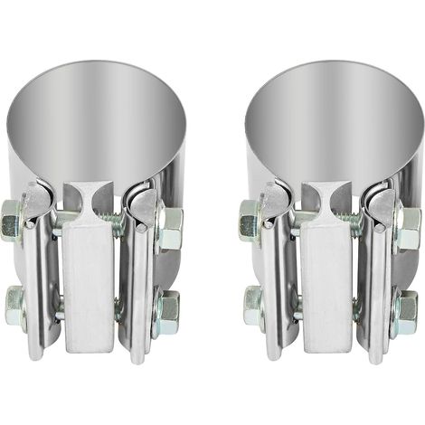 collier echappement 2,5 pouces (64.1mm),connecteur bout à bout virole de serrage échappement en acier inoxydable 2 pièces (1/5)