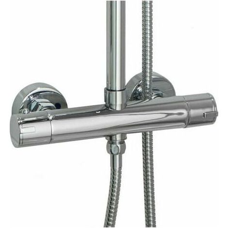Thermostatische Duscharmatur mit 2 Auslässen – Edelstahl – Verbrühungsschutz – Stabile Temperaturregelung 20–50 °C – Mittenabstand 135–175 mm (1/5)