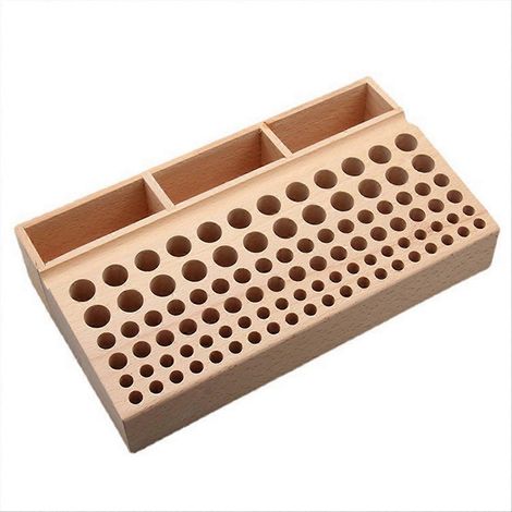 Outils pour cuir, 98 trous, support en hêtre à fentes, poinçon à sculpter, coupe diamant. (1/5)
