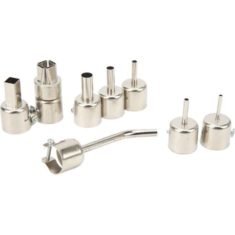 Kit de 8 embouts coudés pour pistolet à air chaud en acier inoxydable, idéal pour l'entretien des téléphones. (1/5)