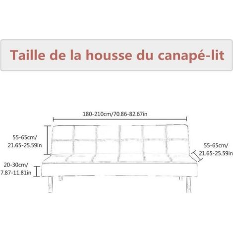 Housse Canapé 3 Places,Couverture de Canapé pour Banquette Pliant sans Accoudoirs 180-210cm (1/4)