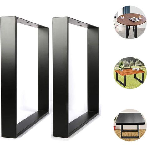 – Jeu de 2 pieds de table en acier noir 60x72 cm – Pieds en épingle à cheveux pour meubles – Résistant à la corrosion – Design industriel (1/5)