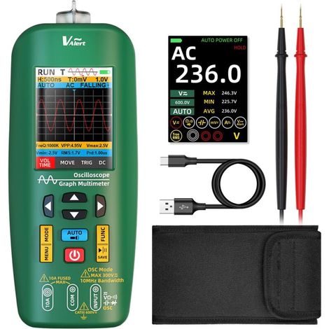 BSIDE O1 True RMS Digital Multimeter with Color LCD Oscilloscope, 4 Outputs, Portable Oscilloscope Tester, 10MHz Auto Calibration Voltmeter Ammeter, Rechargeable for PC, DIY Automotive Electronics (1/4)