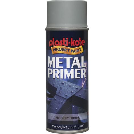 PlastiKote Metal Primer Spray - Grey, 400ml, Model PKT10601 (1/2)