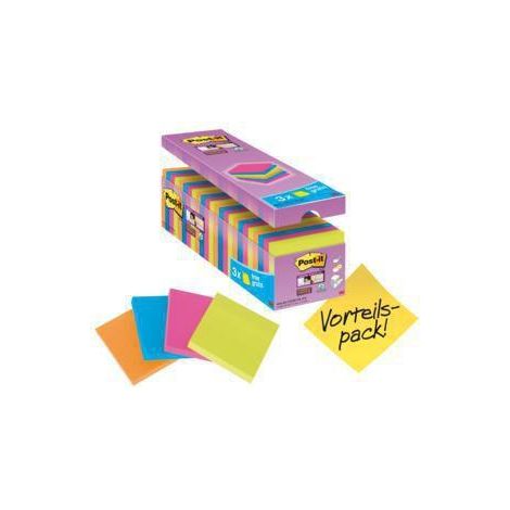 Post-it Haftnotiz Super Sticky 654SE24P 76x76mm sort. 24St (1/2)