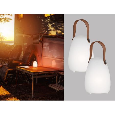 2er SET Outdoor Tischlampen 16cm ohne Kabel mit Fernbedienung & RGB Farbwechsel (1/5)