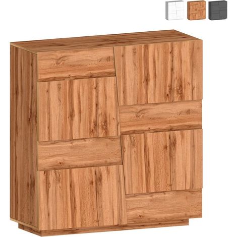Moderne Anrichte 2-türig Mehrzweck Flurschrank 120x44,6x126cm Seeley - Eiche