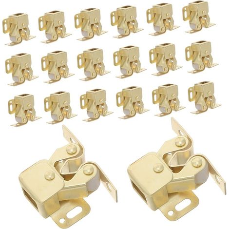 20 loquets à double rouleau en fer doré de haute qualité, résistants l'usure, pour portes (1/5)