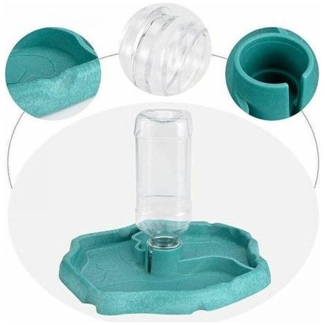 1PC Turtle Water Fountain - 2 in 1 Feeder - Spill Proof - Blue - Automatic Reptile Feeder (1/3)