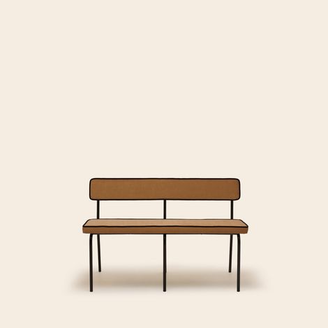 Banc en Velours uni Dalila et passepoil noir YSABEAU (1/4)