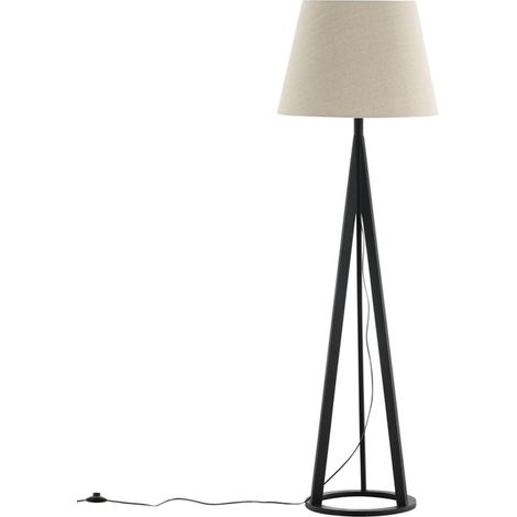 Lampadaire en Bois "Kona" 160cm Noir