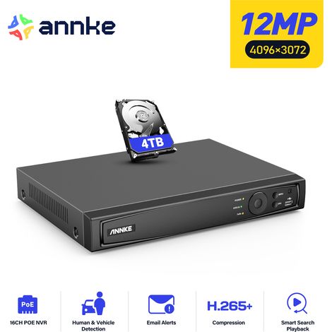 ANNKE 16 Channel Security Network Video Recorder with 4TB Hard Drive, Supports 8MP/1080P HD IP Camera 24/7 Surveillance Recording Motion Detection Remote Access (1/5)