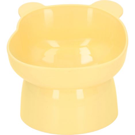 Bol surélevé pour chat, Protection de la colonne vertébrale, empêche les vomissements, anti-déversement, grande capacité, incliné, surélevé, nourriture pour animaux de compagnie, jaune (1/5)