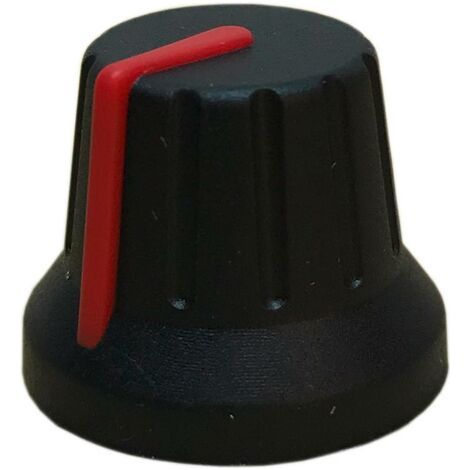 PSP 49009-R 49009-R Tête de bouton rotatif avec pointeur noir, rouge (Ø x H) 18.8 mm x 15.24 mm 1 pc(s) D670681 (1/2)