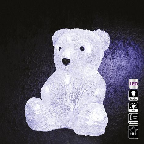 Luce acrilica a forma di orso 16 led fissi e lampeggianti h.20cm - Feeric lights & christmas (1/3)